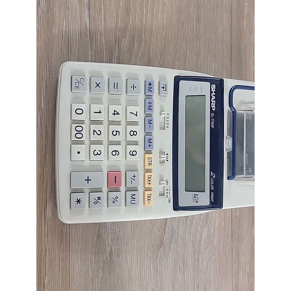 Sharp EL-1750V‎ 12 Digit 2-Color Printing Calculator Adding Machine Tested Read - Picture 9 of 9